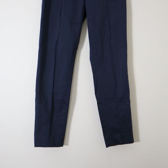 Max Mara US 6 Seam Flat Front Slim Leg Pants Navy Blue Size Zip - Picture 6 of 10